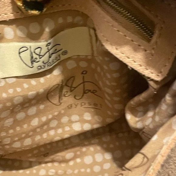 Tan suede Crossbody Bag with Tassel Accent - Picture 8 of 16